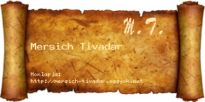 Mersich Tivadar névjegykártya